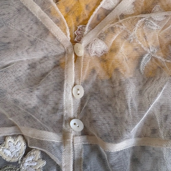 J. Jill Sheer Floral Embroidered Blouse - Cream - Picture 8 of 13